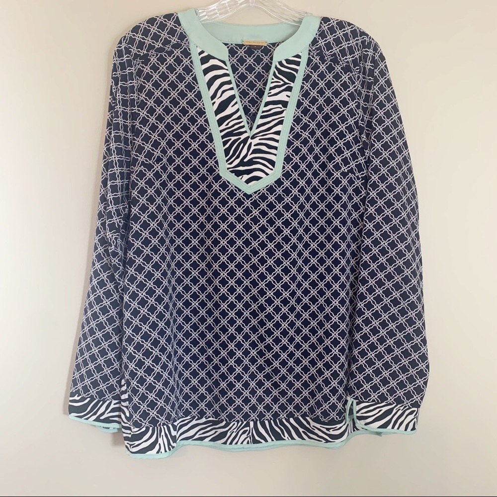 Dana Buchman Mixed Pattern Tunic Top Size 8